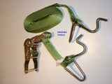 TIE DOWN WEBBING STRAP WITH RATCHET TENSIONER DEVICE- NEW.