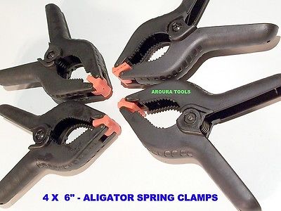 ALIGATOR SPRING CLAMPS 6 inch LONG ( SET OF 4 ) - NEW