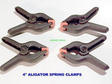 ALIGATOR SPRING CLAMPS 4 inch LONG ( SET OF 4 ) - NEW