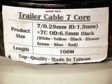 TRAILER WIRE 7 CORE - 100 METER ROLL.