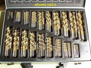 DRILL BITS 170 PCE - HSS TITANIUM - NEW IN STEEL CASE.