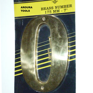 BRASS NUMBERS HOUSE NUMBERS ( A, B, 0 TO 9 ) , 7 INCH SIZE- BRAND NEW.