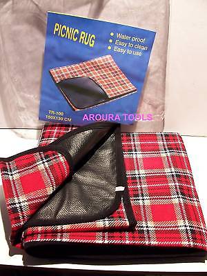 PICNIC RUG 1.3 X 1.5 m -WATERPROOF - rubber backed- NEW