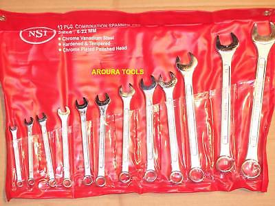 SPANNERS-12pc RING & OPEN END CRV STEEL - METRIC SIZES - NEW.
