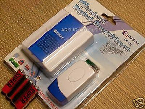 DOOR BELL CORDLESS WIRELESS - BATTERY POWERED, 15 TUNES SELECTABLE - NEW