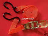 TIE DOWN STRAPS ( X 4pcs ) - WITH RATCHET TENSIONING DEVICE. NEW.