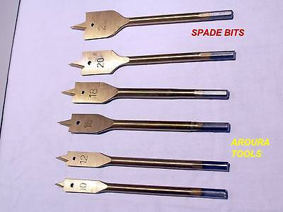 SPADE DRILL BITS TITANIUM COATED- 6 PC SET ( 10 TO 25 mm ) - NEW IN PACK.