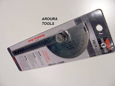 PROTRACTOR & RULER 14 cm STAINLESS STEEL - NEW