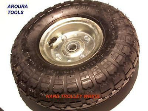 HAND TROLLEY REPLACEMENT WHEELS 10 INCH DIA PNEUMATIC 2 PLY RADIAL -  NEW.