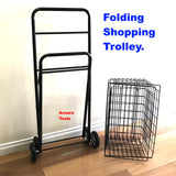 Shopping Trolley Double Basket Fold-able Heavy Duty Frame & Wheels - Brand New