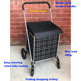 Folding Shopping Trolley with Steering & Canvas bag - Brand New.