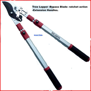 TREE LOPPER -BYPASS BLADE- RATCHET ACTION - ALUMINIUM EXTENSION HANDLES -NEW