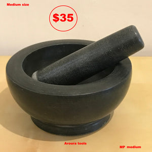 MORTAR & PESTLE SET Marble stone Medium size- NEW