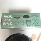 8pc WOK Set Non-Stick with Lid & Accessories 36cm - Brand New in Box